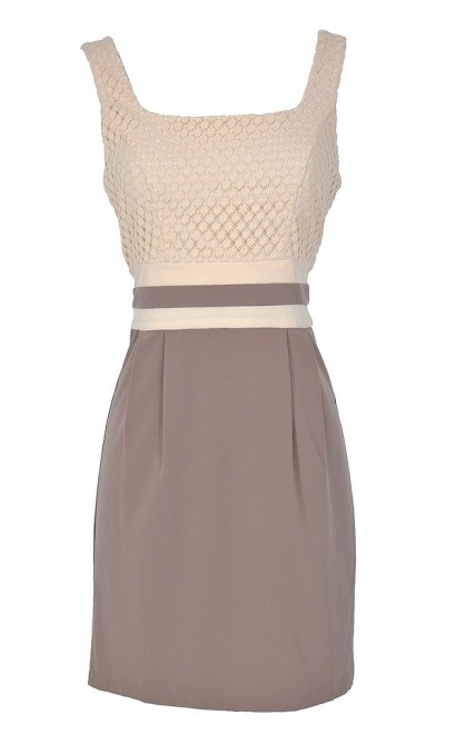 Caramel Macchiato Taupe and Beige Designer Dress